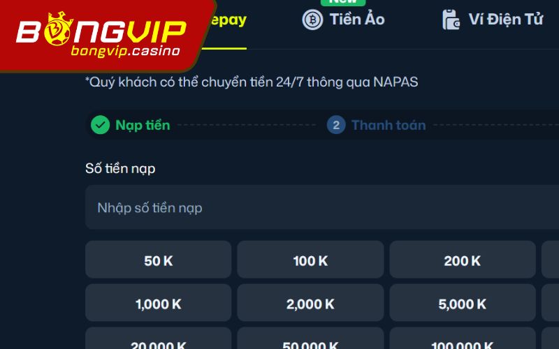 Hướng dẫn nạp tiền chi tiết